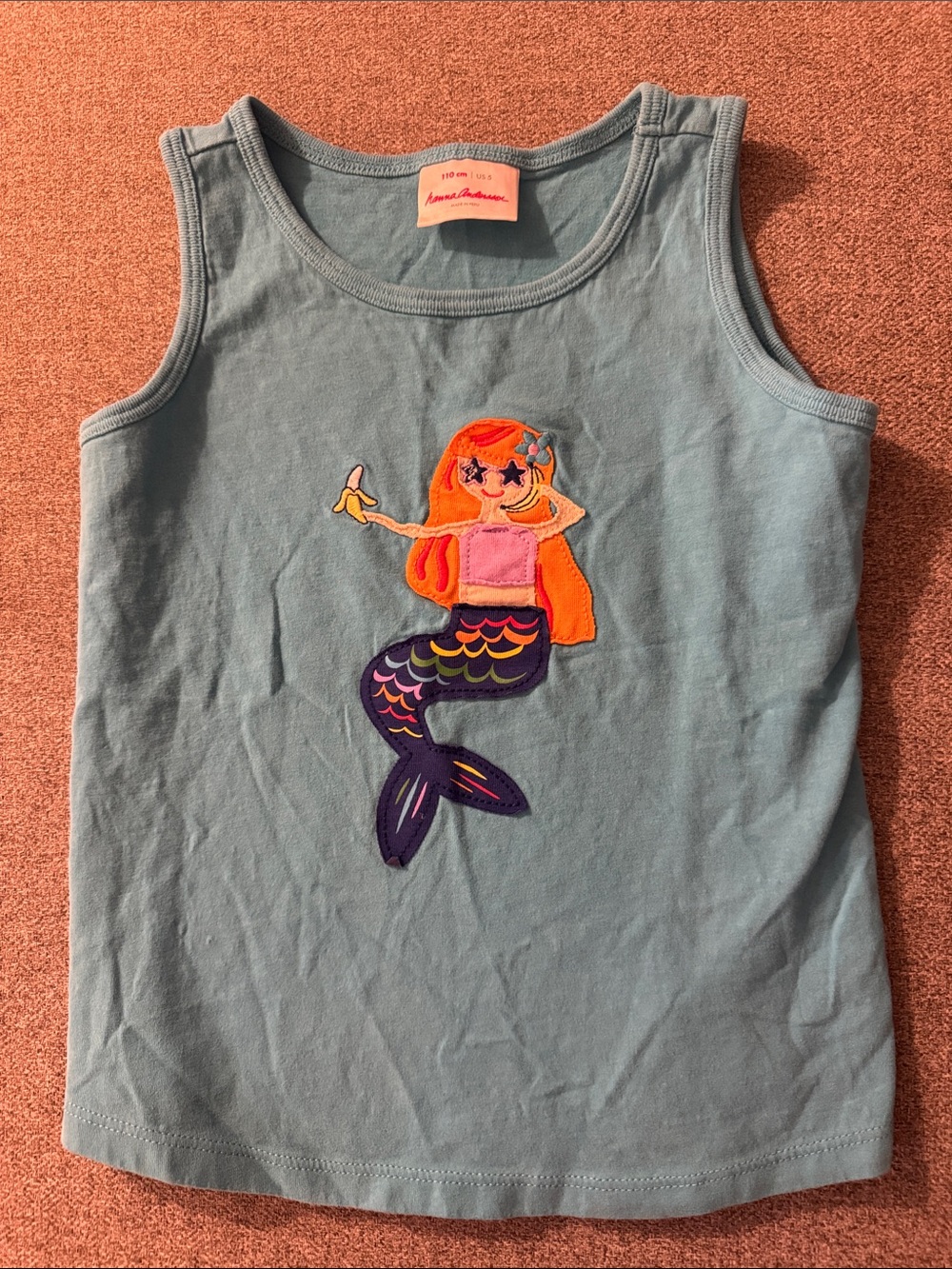 Hanna Andersson Light Blue Mermaid Applique Tank